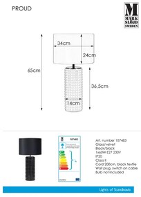 Markslöjd 107483 - Stolná lampa PROUD 1xE27/60W/230V