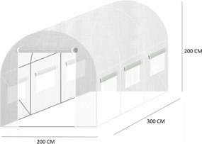 Bestent Záhradný fóliovník BIELY 2x3m s UV filtrom STANDARD GARDEN