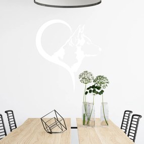 Veselá Stena Samolepka Husky v srdci Farba: bílá, Veľkosť: 100 x 114 cm
