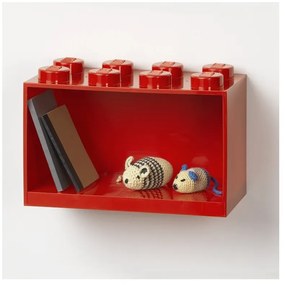 Detská červená nástenná polica LEGO® Brick 8