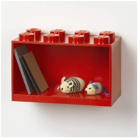 Detská červená nástenná polica LEGO® Brick 8