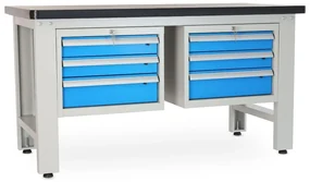 Dielenský stôl Solid MDF-33, 150 cm, 2 závesné boxy, čierna