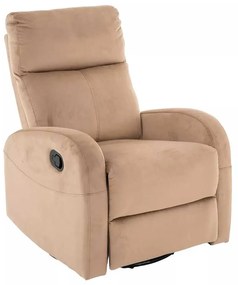 Polohovacie kreslo Olimp Velvet, béžová