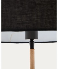 Čierna stojacia lampa s textilným tienidlom (výška 160 cm) Canar – Kave Home