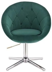 LuxuryForm DESIGN Kreslo VERA VELUR na striebornom kríži - zelené