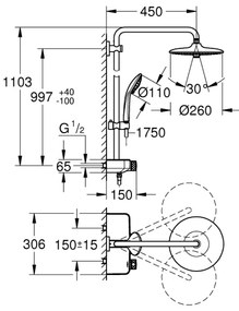 GROHE 26509000 - Sprchový systém EUPHORIA SMARTCONTROL 260 mm lesklý chróm