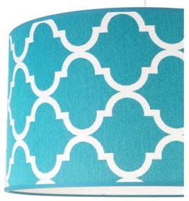 Duolla - Luster na lanku MAROKO 1xE27/40W/230V pr. 45 cm tyrkysová/biela