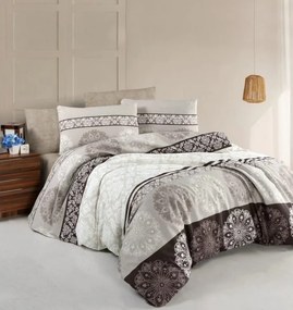 ECOMATRACE Bavlnené posteľné obliečky Mandala hnedá