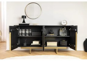 Komoda 46432 Garsby 160cm Masív drevo Mango čierne - Komfort-nábytok