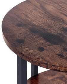 Odkladací stolík tmavé drevo/čierna TOLAR Beliani