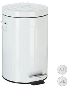 Retro odpadkový kôš Relaxdays Vintage 12L (biely) – RD10023830