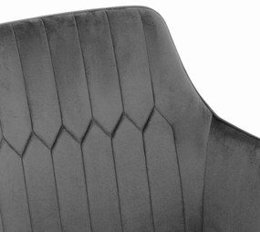 Jedálenská stolička ETIENNE zamatová sivá 847320