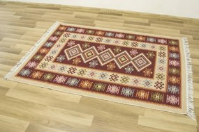 Obojstranný koberec / behúň Kilim bordový 2