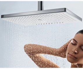 HANSGROHE Rainmaker Select horná sprcha 1jet, 466 x 270, s prívodom zo stropu 100 mm, biela/chróm, 24002400