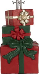 Červeno-zelený stojan na stromček v tvare darčekov Christmas Gift - 28*26*48 cm