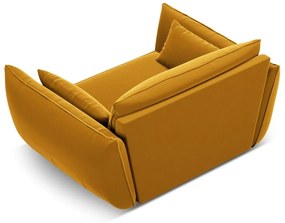Zamatové kreslo v horčicovej farbe Vanda – Mazzini Sofas