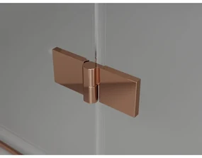 Mexen Lunar T, sklápací sprchový kút ľavý 135 x 110 cm, 8mm číre sklo, profil ružové zlato, 834T-135-110-60-00-L