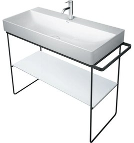 DURAVIT DuraSquare sklenená polička pre kovové podstavce 003103 a 003104, 970 x 380 x 8 mm, biela, 0099658300