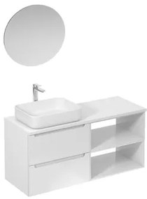 Kúpeľňová zostava s umývadlom vrátane umývadlovej batérie, vtoku a sifónu Naturel Stilla biela lesk KSETSTILLA016, 1 ks