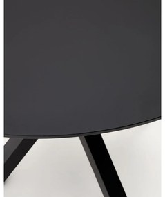 Čierny okrúhly jedálenský stôl so sklenenou doskou ø 120 cm Argo – Kave Home