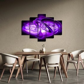 Obraz fialových fraktálov (150x105 cm)