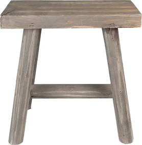 Hnedý antik drevený stolík na kvety - 38*18*38 cm