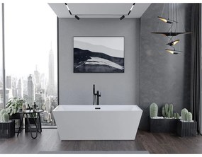 Mexen Lita, voľne stojaca vaňa 170 x 75 cm, biela, čierny matný prepad, 52121707500-70