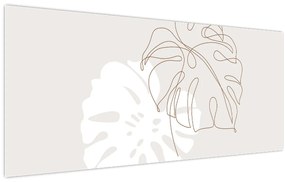 Obraz - Line art monstera N⁰2 (120x50 cm)