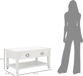Konferenčný stolík Shine 90 cm so zásuvkami biely