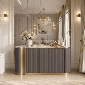 KOMODA CASTELLO ŠEDÁ + MRAMOR 158 cm