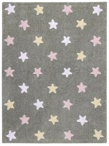 Lorena Canals koberce Pre zvieratá: Prateľný koberec Tricolor Stars Grey-Pink - 120x160 cm