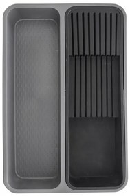Organizér do zásuvky, príborník 2v1 GREY na varešky a nože 40 x 26,5 cm