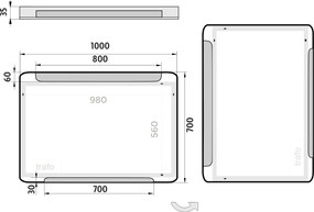 Nimco LED zrkadlo 1000x700 - ZP 22004