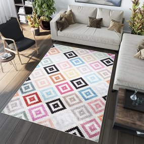 Trendový koberec s farebným geometrickým vzorom Šírka: 120 cm | Dĺžka: 170 cm