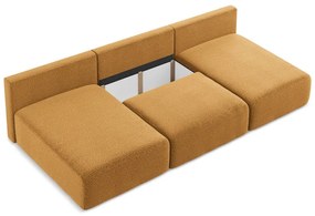 Oranžová rozkladacia/s úložným priestorom rohová pohovka Kalena – Makamii