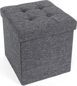 Taburetka 40 L, skladací úložný box, nosnosť 300 kg, 38 x 38 x 38 cm, tmavosivá