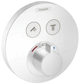 Hansgrohe Shower Select, termostatická batéria pod omietku na 2 spotrebiče, matná biela 15743700