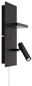 Markslöjd 109018 - LED nástenné svietidlo s poličkou a USB portom CARICA 4W/230V čierne