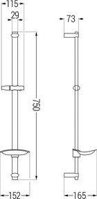 Mexen Sprchové súpravy - Sprchová tyč DB 75 cm s miskou na mydlo, bez batérie, čierna, 79384-70