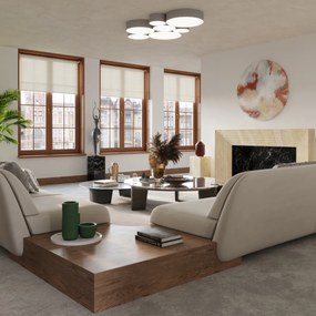 Stropné svietidlo Arena, 1x sivé plastové tienidlo, (biely plast), (fi 45 cm)