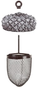 Závesné kŕmidlo pre vtáky Acorn, 30x13,5 cm, kov/polyesterová živica, sivá