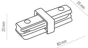 Zuma Line 3017 - Bodové svietidlo do lištového systému REFLEKTOR 8xGU10/10W/230V