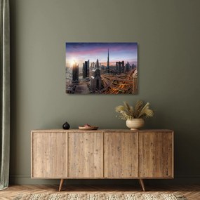 Sklenený obraz - Panorama Dubaja (70x50 cm)