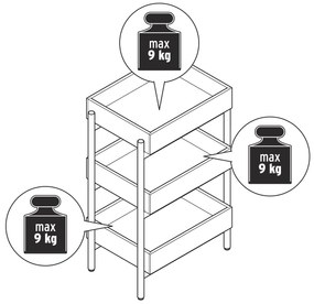 Stojanový regál z masívneho dreva s 3 priehradkami