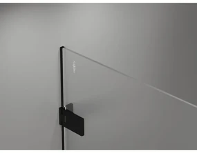 Mexen Lunar-F, sklápací sprchový kút ľavý 95 x 90 cm, 8mm číre sklo, čierny profil, 836-095-090-70-00-L