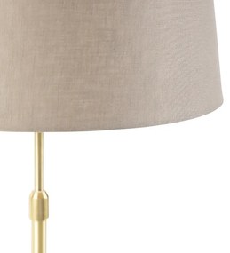 Stolová lampa zlatá / mosadz s ľanovým tienidlom taupe 35 cm - Parte