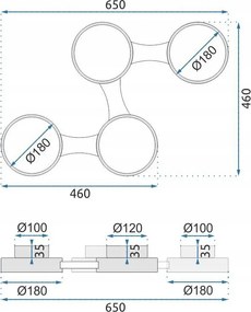 Stropné LED svietidlo GRID 20W - čierne / hnedé + ovládač