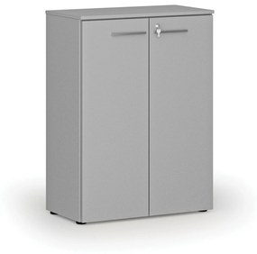 Kancelárska skriňa s dverami PRIMO GRAY, 1087 x 800 x 420 mm, sivá