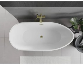 Mexen Eos, voľne stojaca vaňa 170 x 75 cm, biela, zlatý lesklý prepad, 52471707500-50