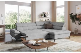 Rozkladacia rohová sedacia súprava do L MARANO pravá sivá